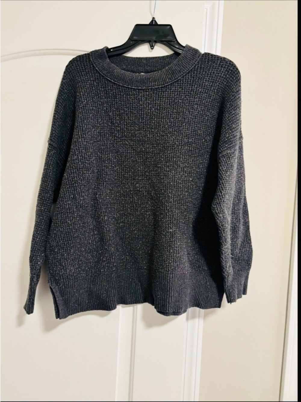 AERIE, Charcoal Crewneck Women's Sweater - Cozy Knit Pullover, S/P